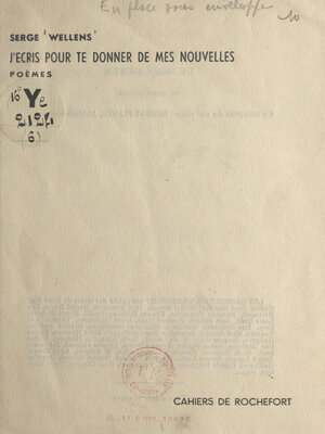 cover image of J'écris pour te donner de mes nouvelles